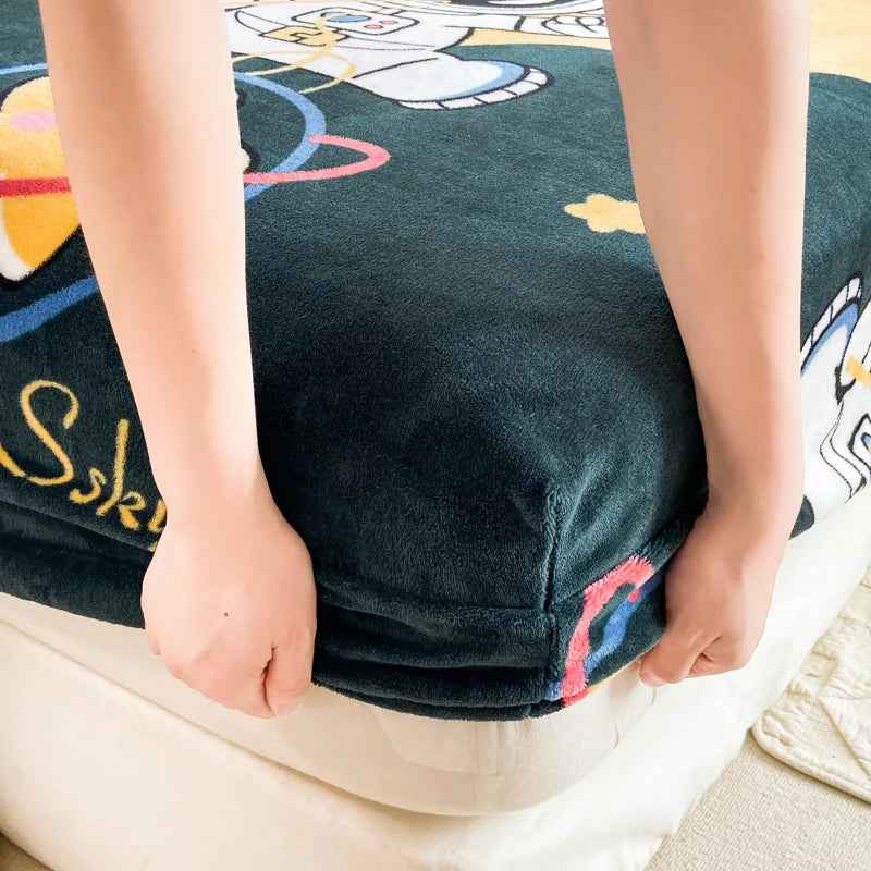 🛏️Snuggle-Ready! Ultra-Soft Velvet Fitted Sheet for Winter Nights - ThiGui