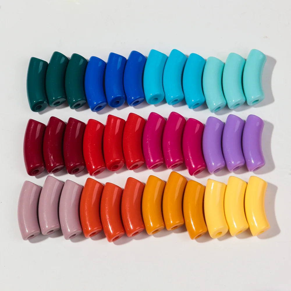 🌈 Lot de 20 Perles Tubes Arc-en-ciel – Idéal pour Créer des Bijoux Colorés et Fun ! 💫🧵 - ThiGui