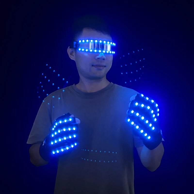 🧤 LED Glow Glasses + Gloves ✨ | Dance, Dazzle & Shine at Every Party! 🕺💡 - ThiGui