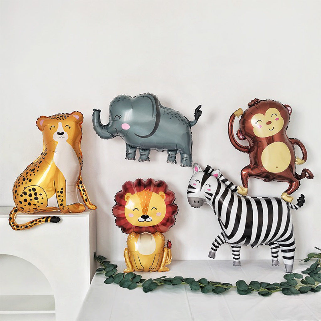 🎉 Cartoon Jungle Safari Balloons – Adorable Party Magic with Lions, Giraffes & More! 🦁🎈 - ThiGui