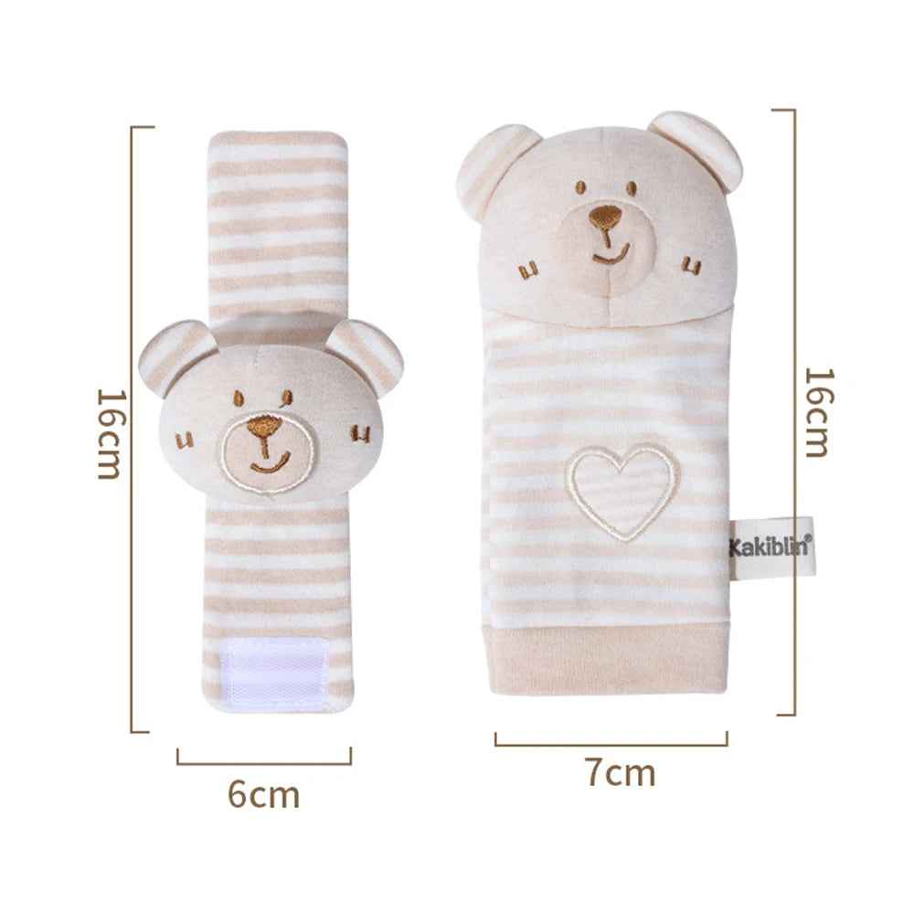 🐾 Baby’s First Discovery Set 👶 – Foot Finder Socks & Wrist Rattles for Sensory Fun! - ThiGui