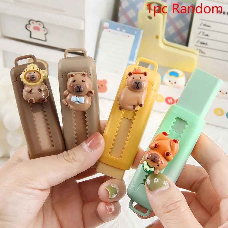 🐹 Kawaii Capybara Push-Pull Eraser – A Pencil Case Favourite with Big Personality! - ThiGui