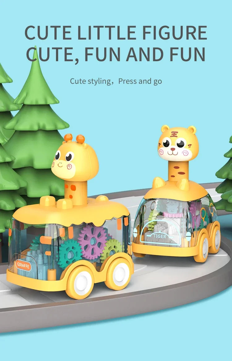 🚗🧩 Press & Go Gear Cars – Fun-Powered Motion with Animal Puzzle Magic! 🦁💨 - ThiGui