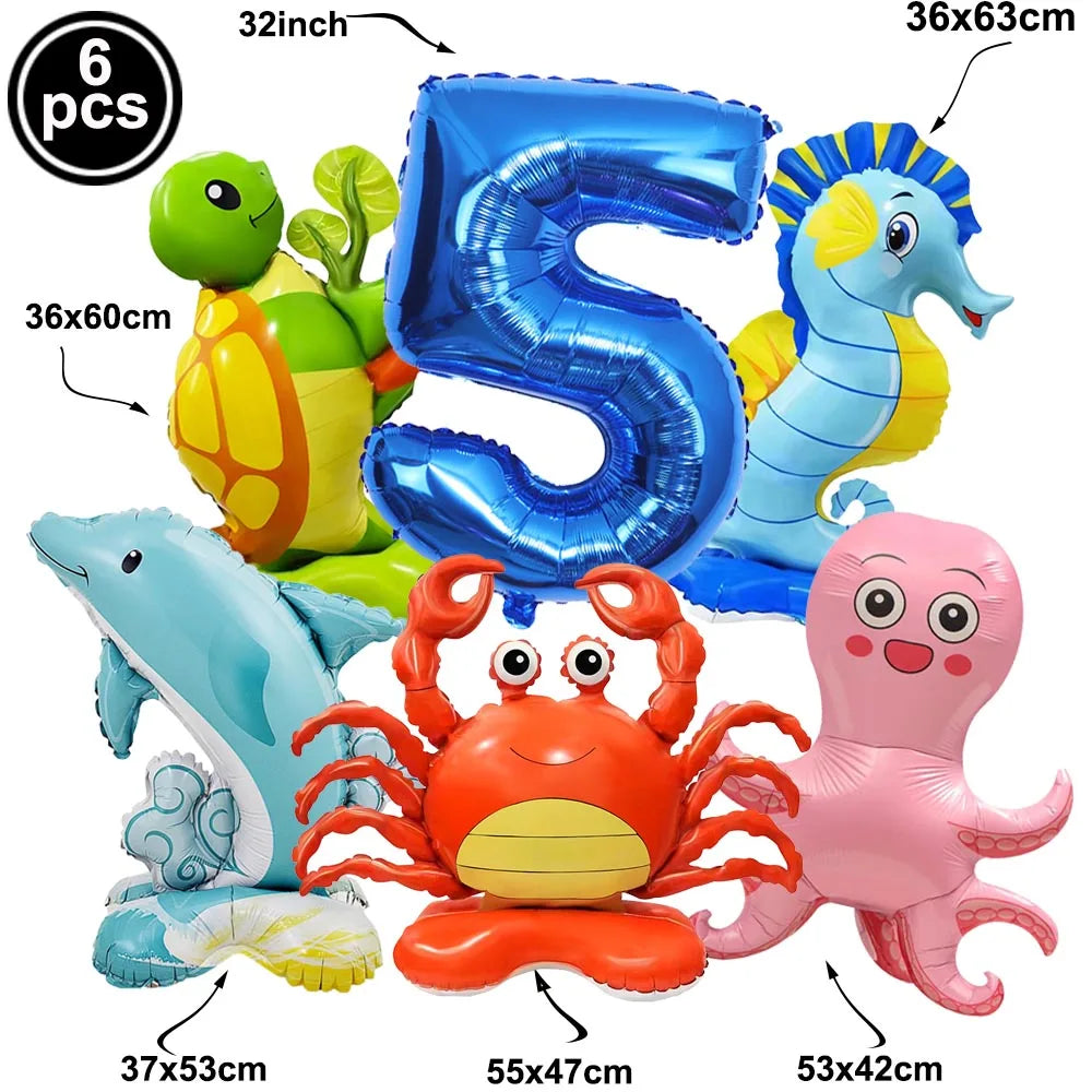 🐠 Under the Sea Birthday Balloon Set – Dive into a Magical Ocean Party! 🌊🎈 - ThiGui
