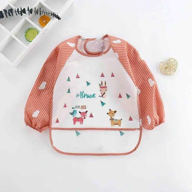 🍼Mess-Free Mealtimes with This Adorable Waterproof Long Sleeve Bib! - ThiGui