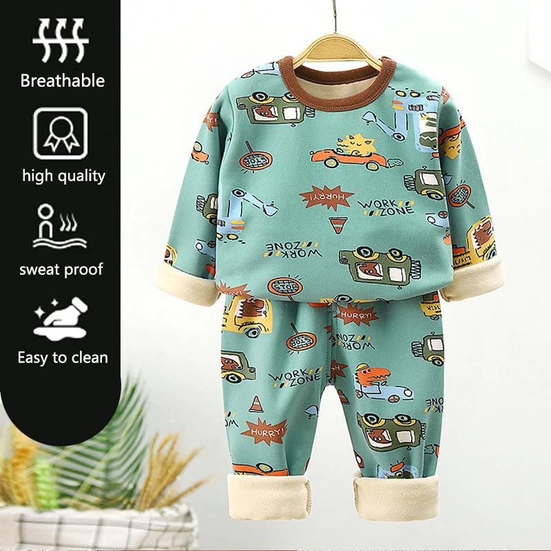 ❄️ Super Snuggly & Winter-Ready – Padded Pajama Set for Cosy Little Ones! 🌙🧸 - ThiGui