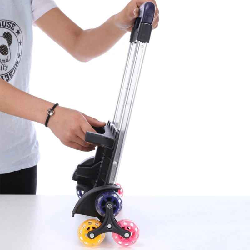 🎒 Roll with Ease – Foldable 6-Wheel Backpack Trolley for School & Travel! 🚶‍♂️🛞 - ThiGui