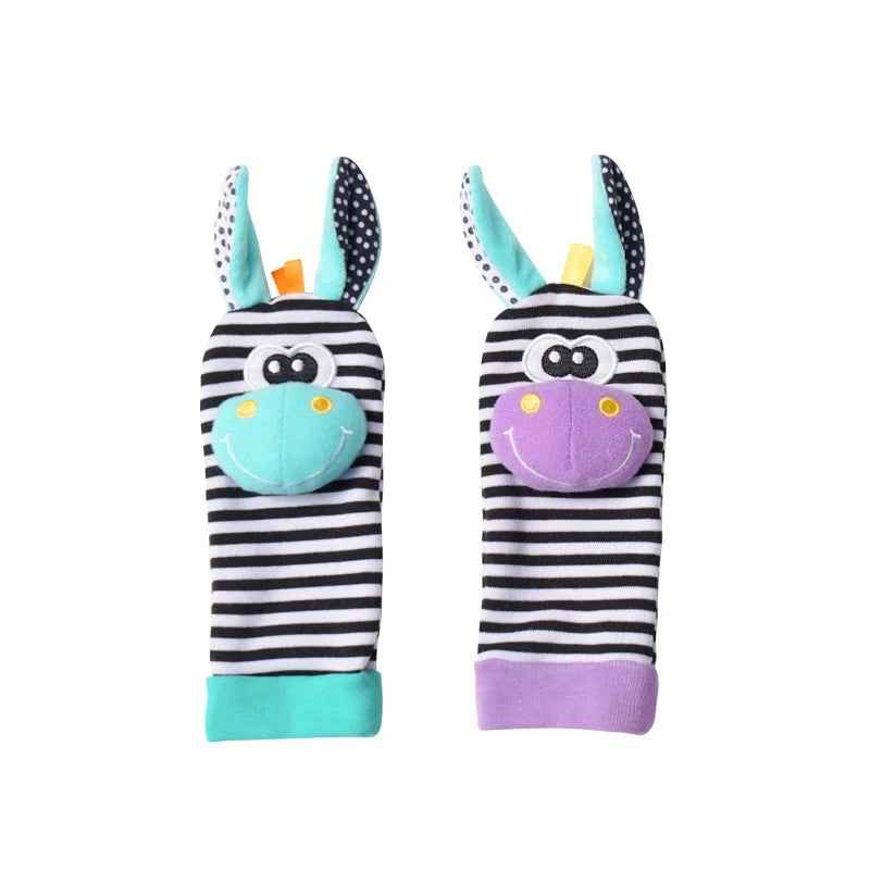 🐾 Baby’s First Discovery Set 👶 – Foot Finder Socks & Wrist Rattles for Sensory Fun! - ThiGui
