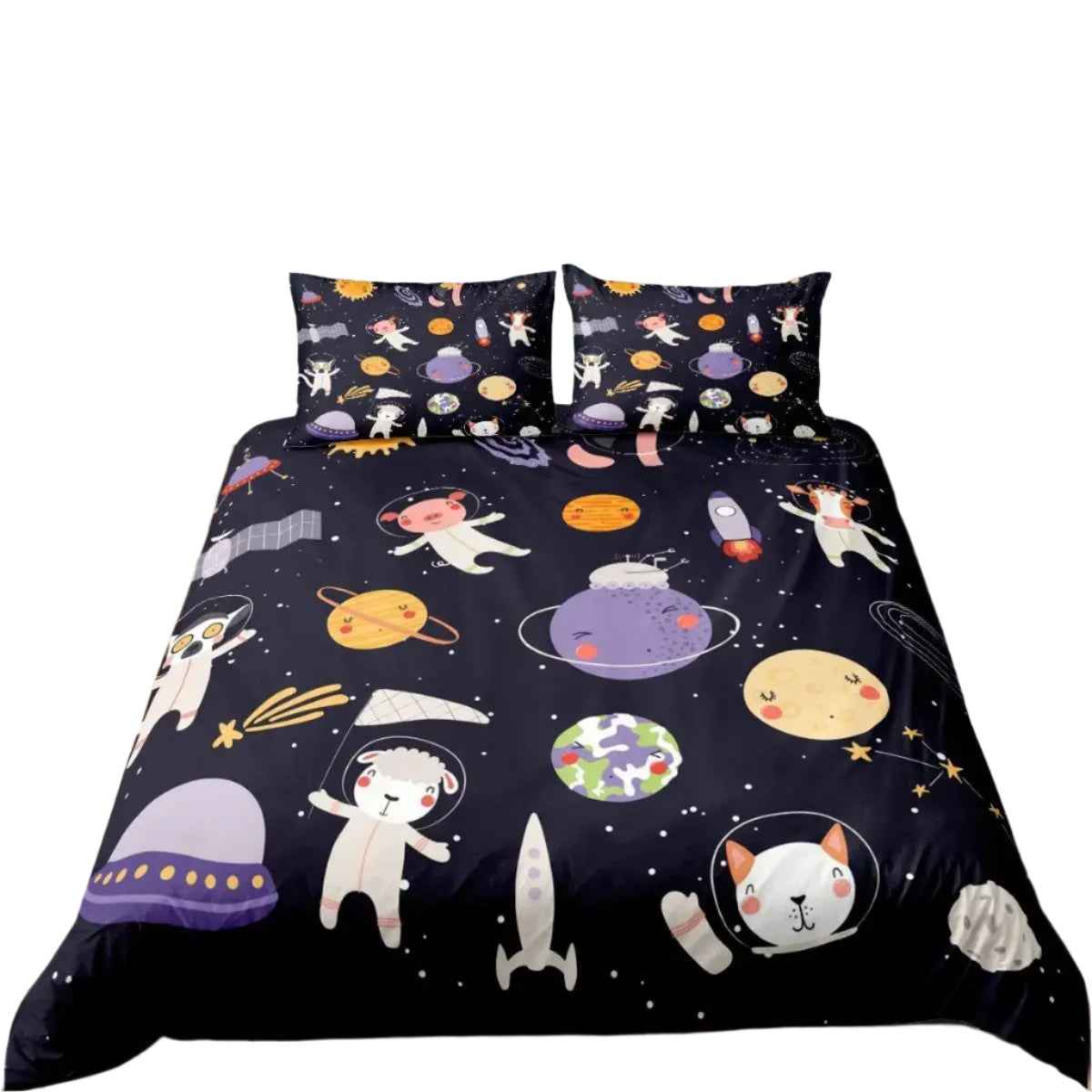 🚀Up, Up, and Asleep! Adorable Astronaut Bedding Set for Little Space Explorers - ThiGui