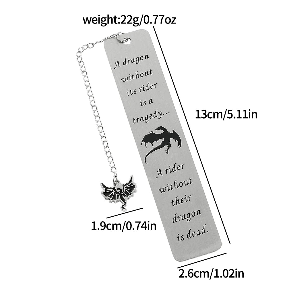 🐉📖 A Touch of Fantasy – Dragon Knight Stainless Steel Bookmark for Brave Young Readers ⚔️🔥 - ThiGui