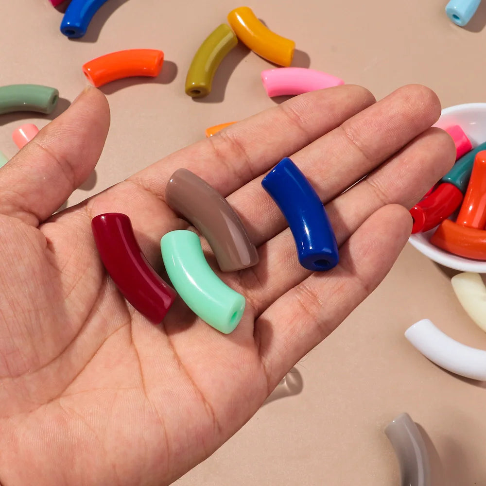 🌈 Lot de 20 Perles Tubes Arc-en-ciel – Idéal pour Créer des Bijoux Colorés et Fun ! 💫🧵 - ThiGui