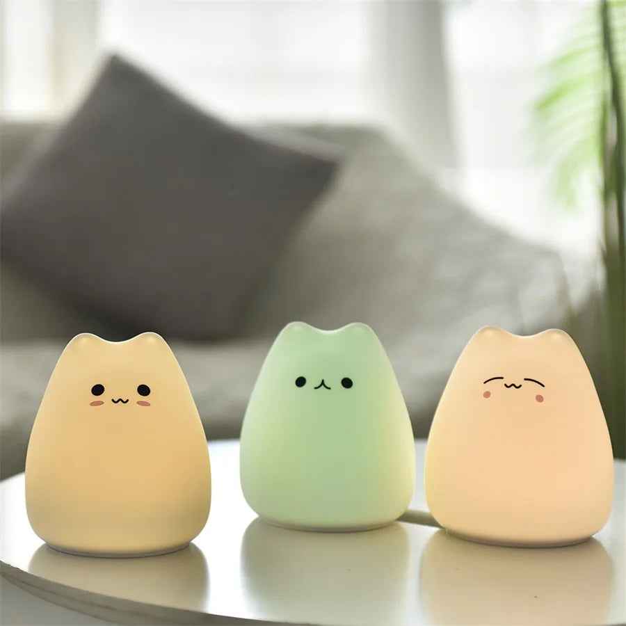 🧸Soft Silicone Cat Night Light for Boys Who Sleep Better with a Little Glow - ThiGui