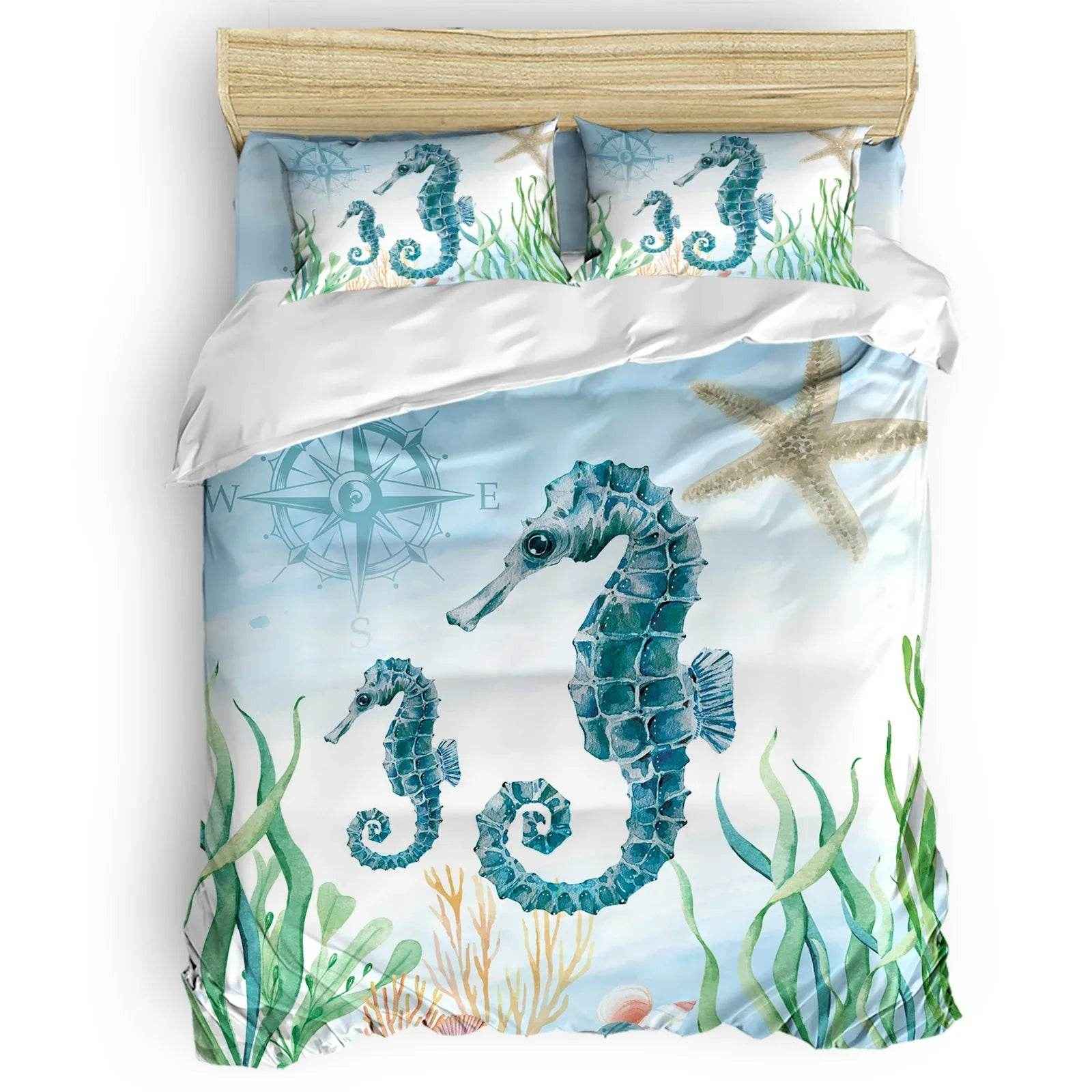 🛏️Underwater Dreams Await! 🐠 Ocean Animal Bedding Set for Sea-Loving Kids - ThiGui