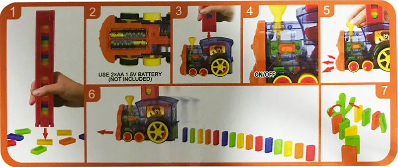 🚂 Domino Train Builder – 100-Piece Colourful Domino Set for Creative Play! 🌈🧠 - ThiGui