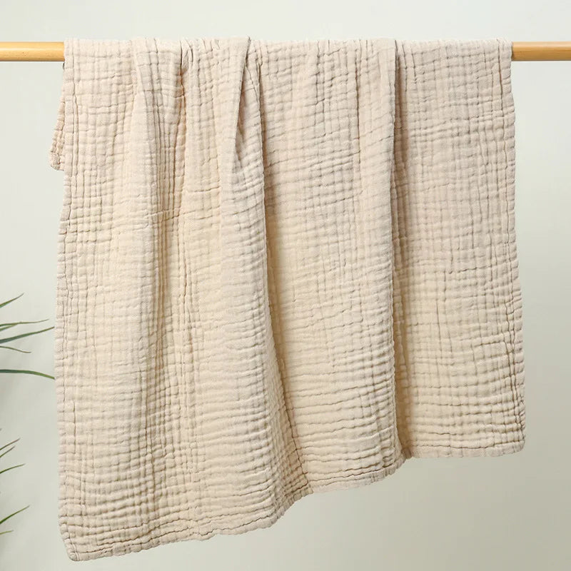 🌿 Soft as a Cloud – Pure Cotton Bubble Muslin Blanket for Snuggly Little Ones 👶🛏️ - ThiGui