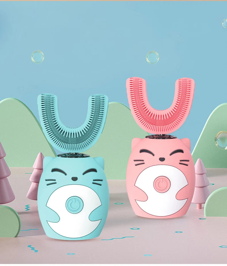 🪥⚡ Smart U-Shaped Electric Toothbrush – 360° Clean & Sonic Magic for Little Smiles! 😁👧👦 - ThiGui