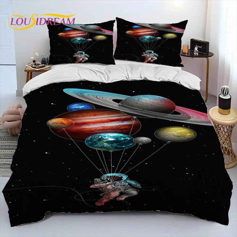 🚀Blast Off to Dreamland! Space-Themed Bedding Set for Future Astronauts - ThiGui