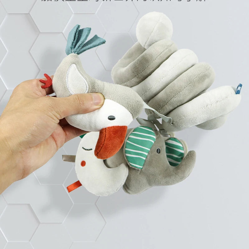 🐘 Snuggle, Shake & Smile! Hanging Plush Animal Rattles for Baby’s First Year 🍼💕 - ThiGui