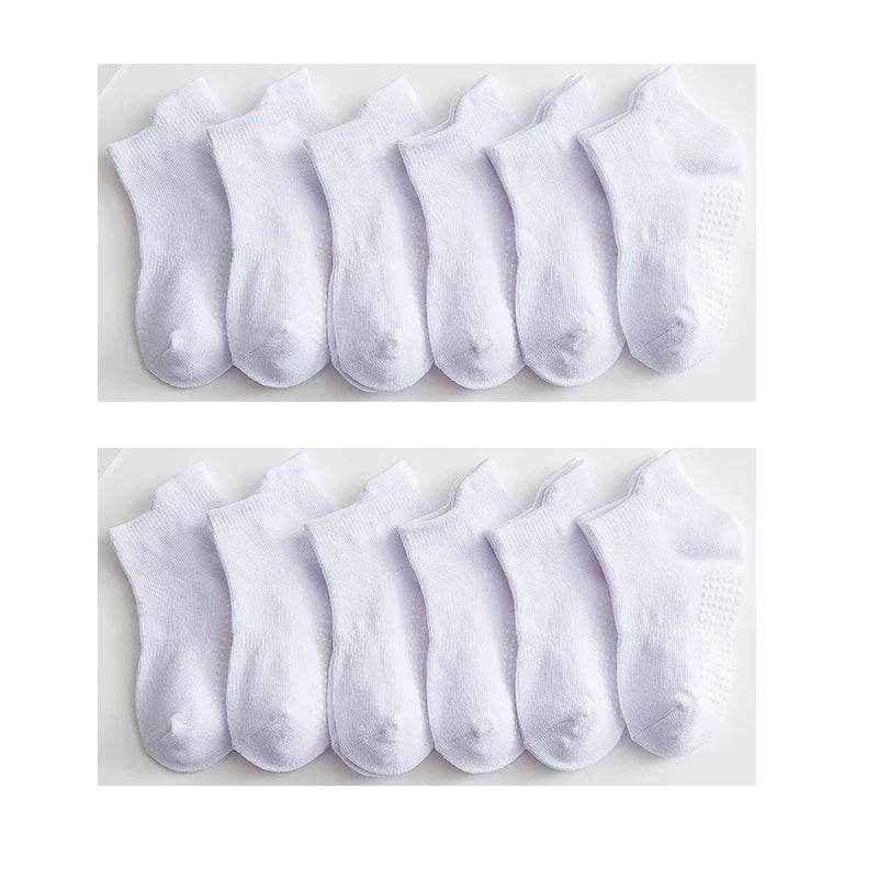🧦 Comfy Grippy Socks for Little Explorers – 6–12 Pairs of Anti-Slip Cotton Boat Socks (0–5 Years) - ThiGui