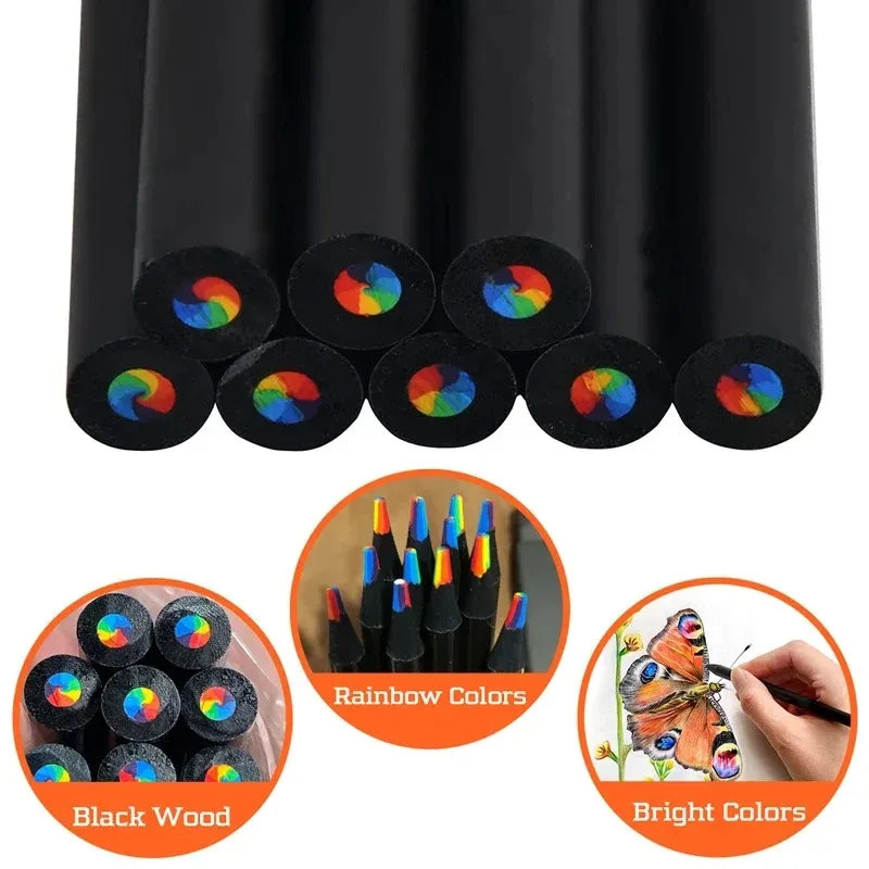 🌈 Magic Rainbow Pencils – 10-Pack for Colourful Doodles & Creative Fun ✏️✨ - ThiGui