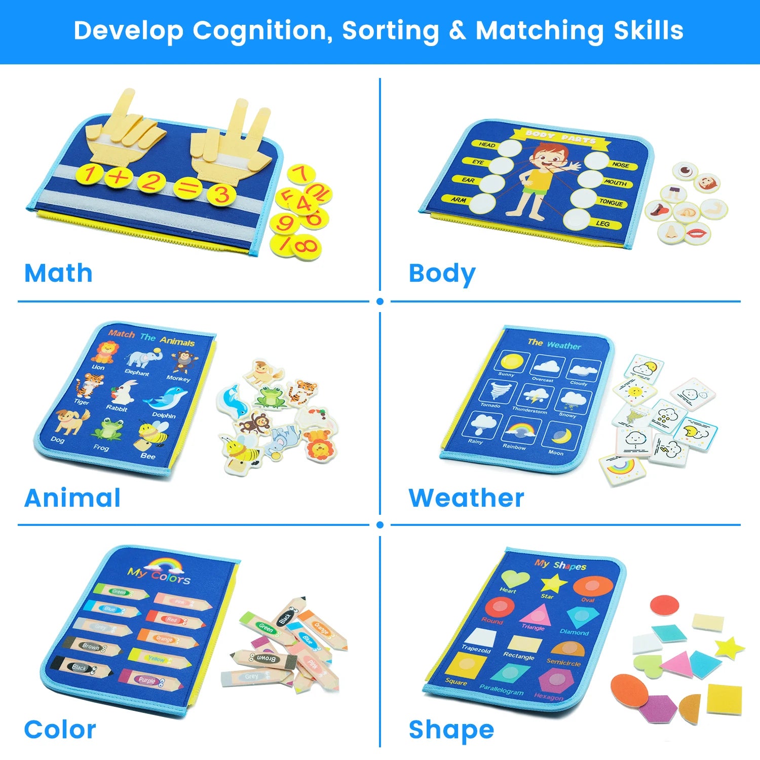 🧩 Montessori Busy Board – Travel-Friendly Toy for Little Learners! 🎀🧦✈️ - ThiGui