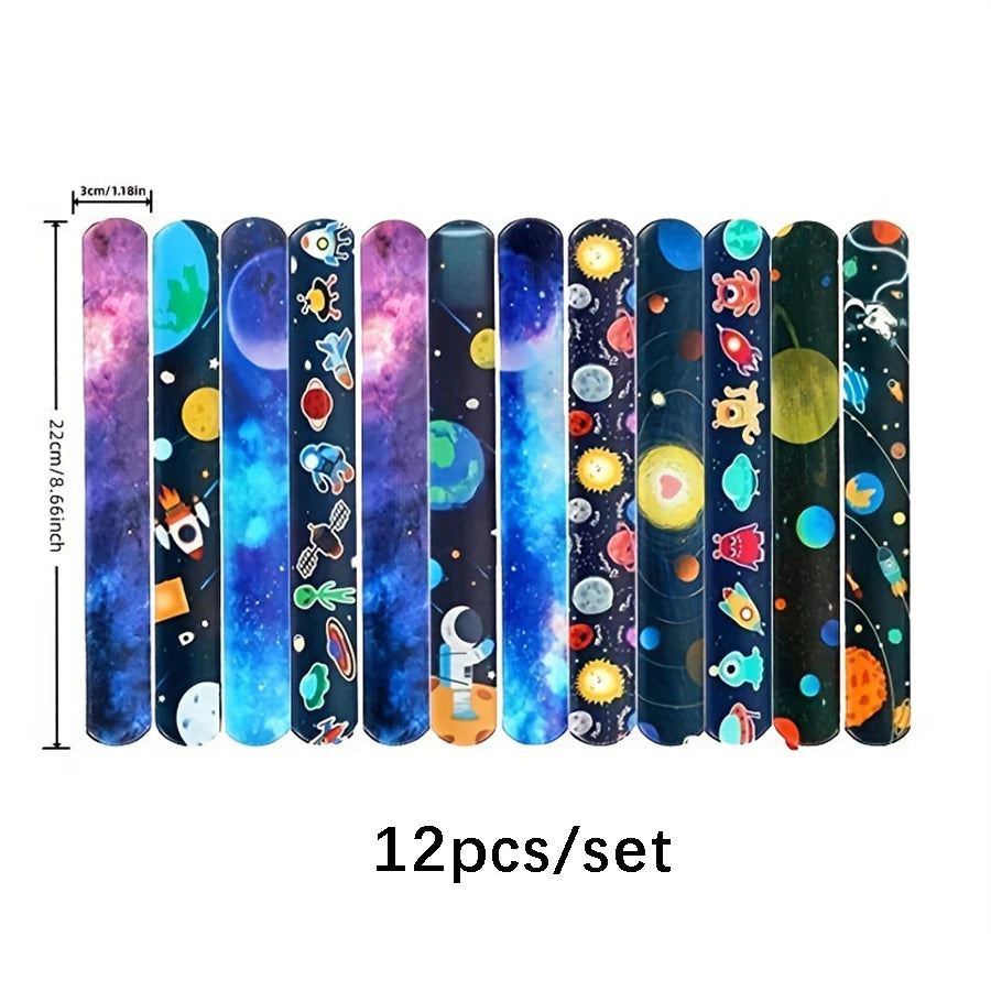 🌌 Space Bling Slap Bracelets – 12-Piece Cosmic Fun for Parties & Gifts 🚀✨ - ThiGui