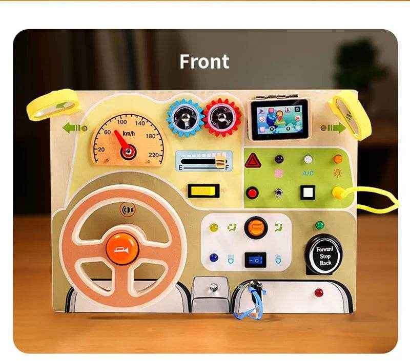 🌳Ultimate Montessori Busy Board – Light-Up Steering Wheel Fun for Curious Little Explorers! - ThiGui