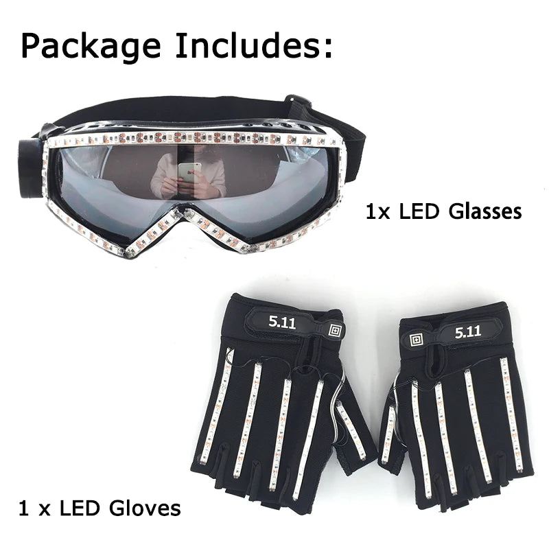 🧤 LED Glow Glasses + Gloves ✨ | Dance, Dazzle & Shine at Every Party! 🕺💡 - ThiGui