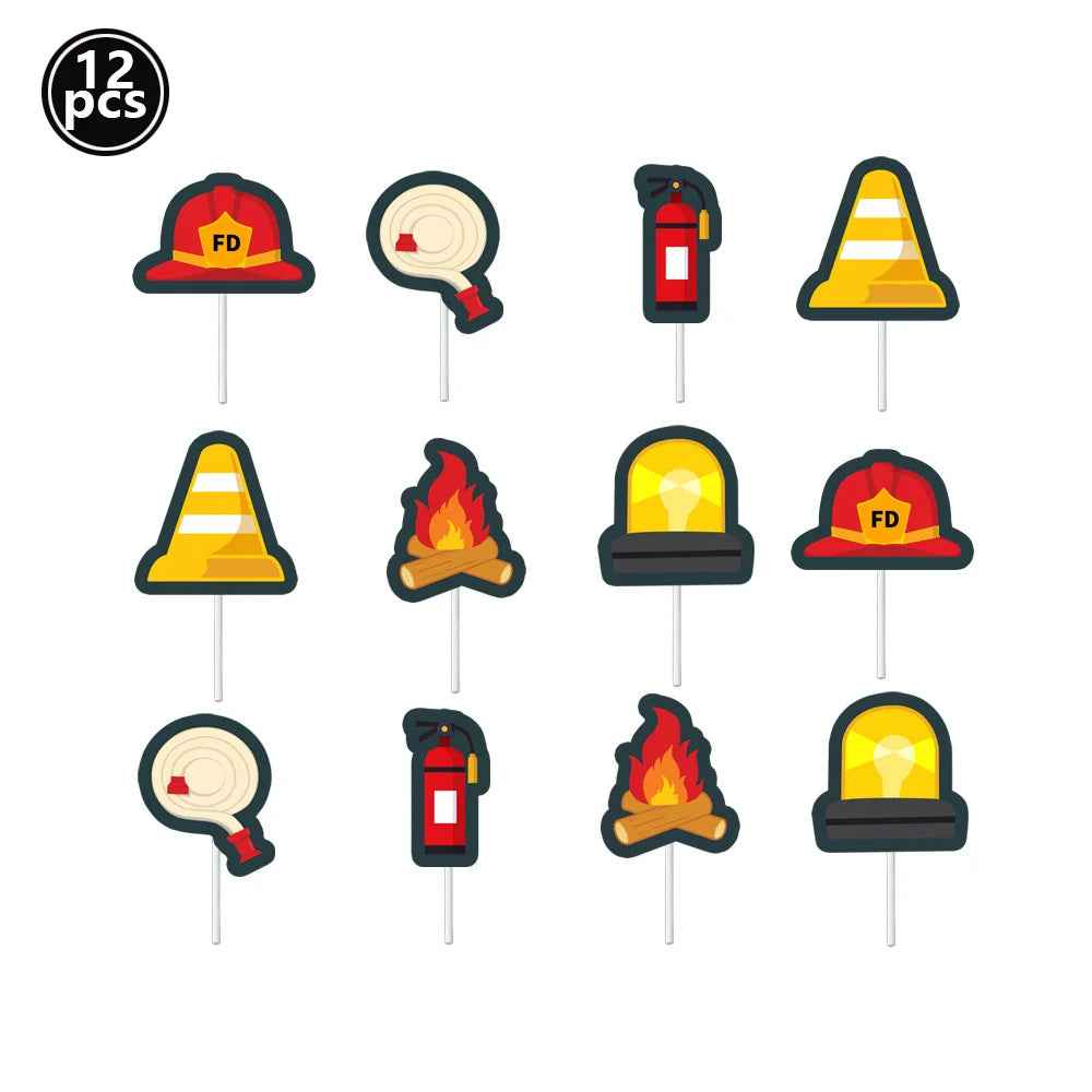 🎂Turn Up the Heat – Firefighter Cake Toppers for a Blaze of Birthday Fun! - ThiGui