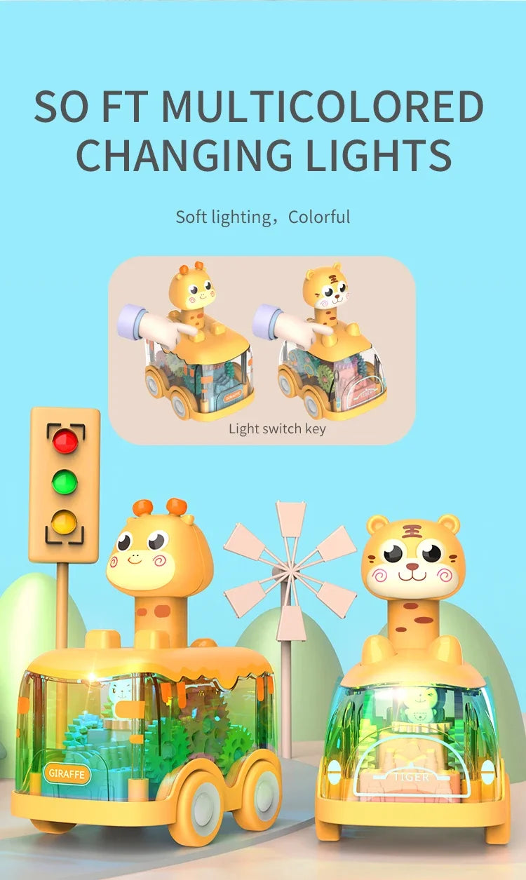 🚗🧩 Press & Go Gear Cars – Fun-Powered Motion with Animal Puzzle Magic! 🦁💨 - ThiGui