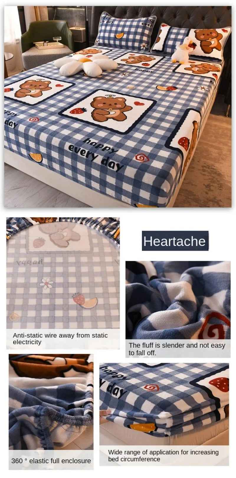 🛏️Snuggle-Ready! Ultra-Soft Velvet Fitted Sheet for Winter Nights - ThiGui