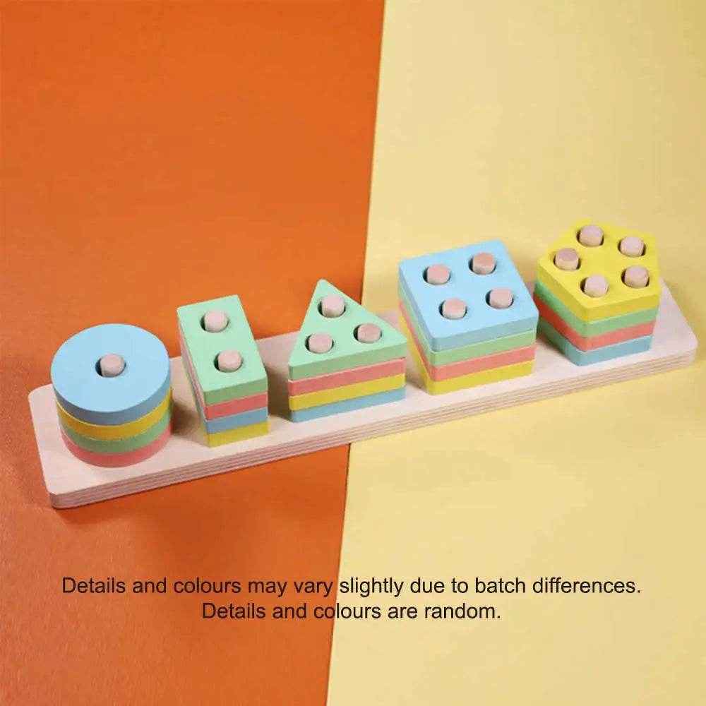 🌳Montessori Magic: Wooden Sorting & Stacking Fun for Curious Little Hands - ThiGui