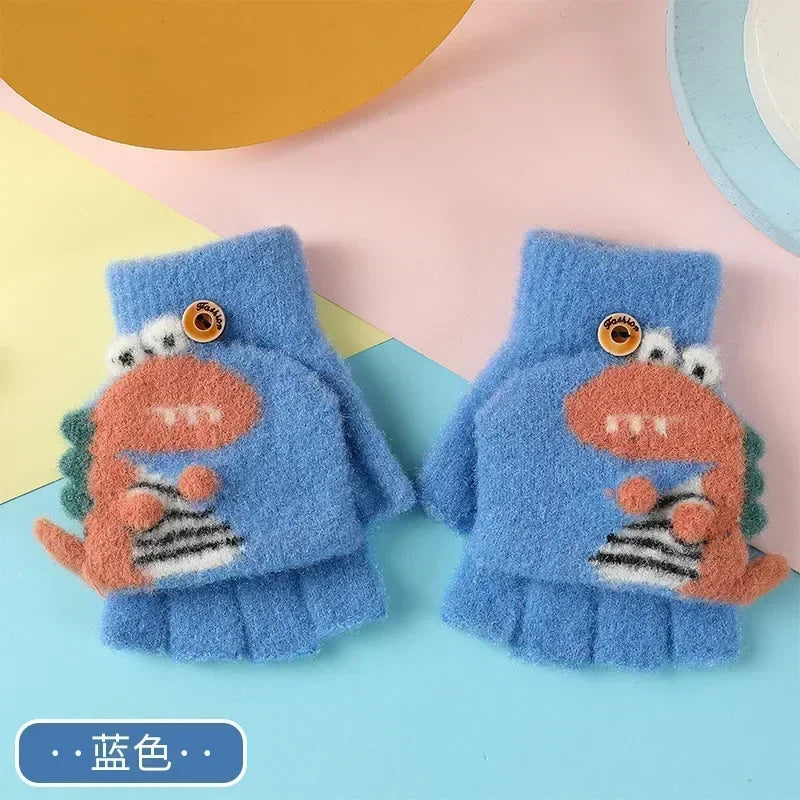 🦕 Dino Flip Gloves – Warm, Fun & Finger-Free for Little Writers! ❄️✋ - ThiGui