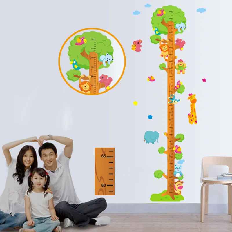 Watch Me Grow! Cute Animal Height Chart Wall Sticker for Boys’ Rooms - ThiGui