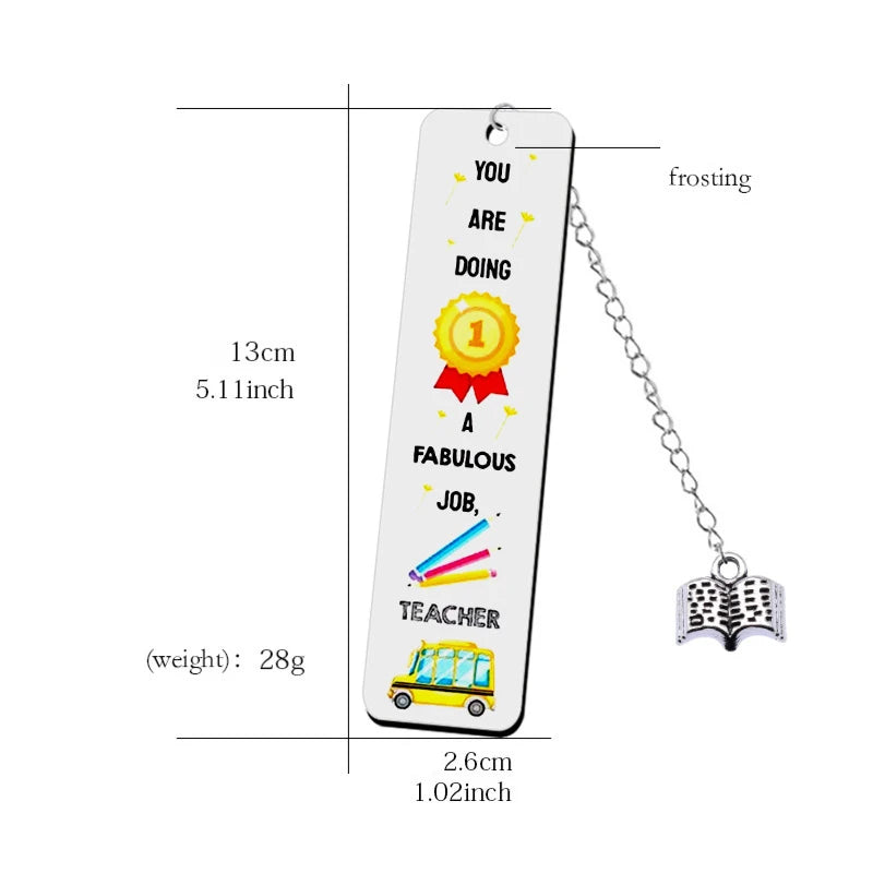 📚🌟 A Bookmark That Says “Thank You” – Colourful Steel Gift for Inspiring Teachers ✏️🍎 - ThiGui