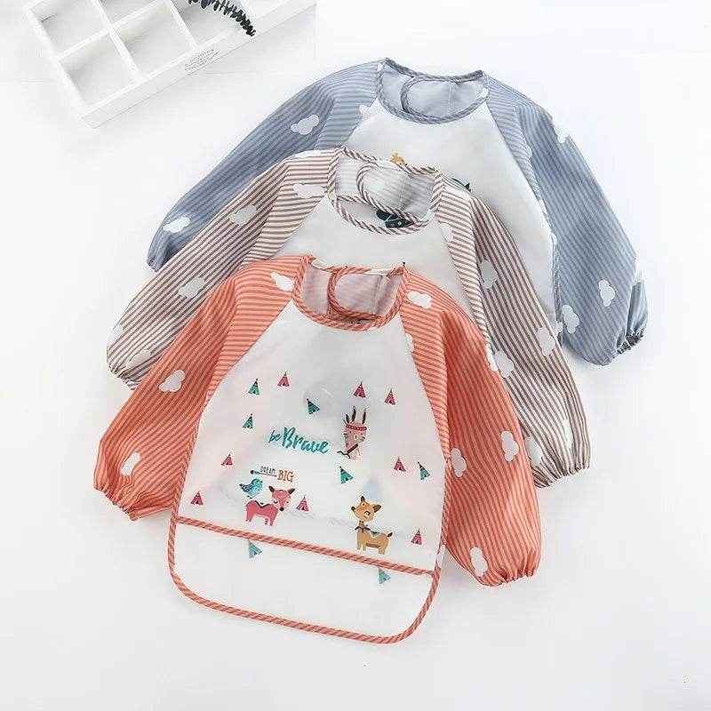 🍼Mess-Free Mealtimes with This Adorable Waterproof Long Sleeve Bib! - ThiGui