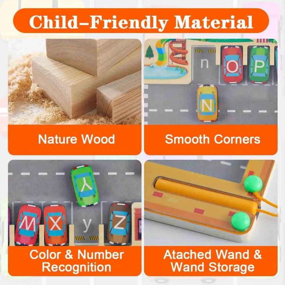 🚗Magnetic Alphabet Maze – A Fun Way to Learn Letters and Park Cars! - ThiGui