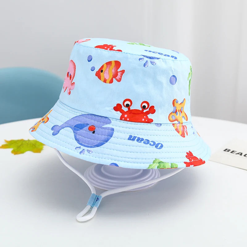 🌞 Sunshine-Ready! Adorable Cartoon Bucket Hat for Babies & Toddlers 🧢🦕 - ThiGui
