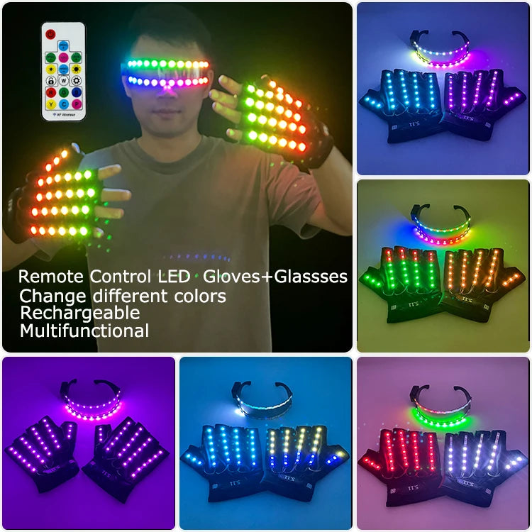 🧤 LED Glow Glasses + Gloves ✨ | Dance, Dazzle & Shine at Every Party! 🕺💡 - ThiGui