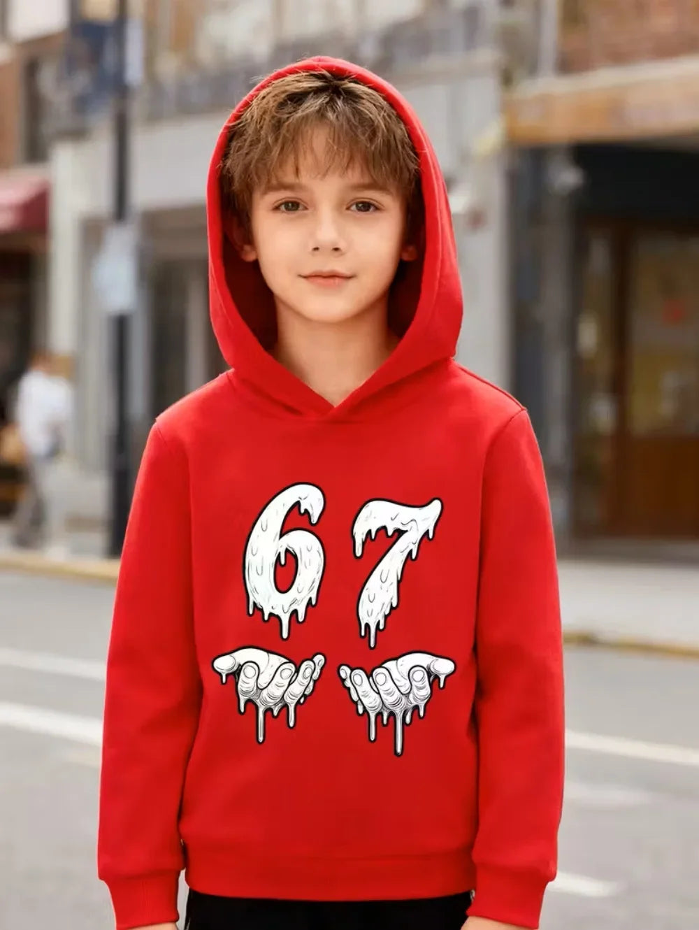 Bruh 67 Six Seven Brainrot Hoodie 😎🔥 Cool & Cosy Kids Streetwear Sweatshirt - ThiGui