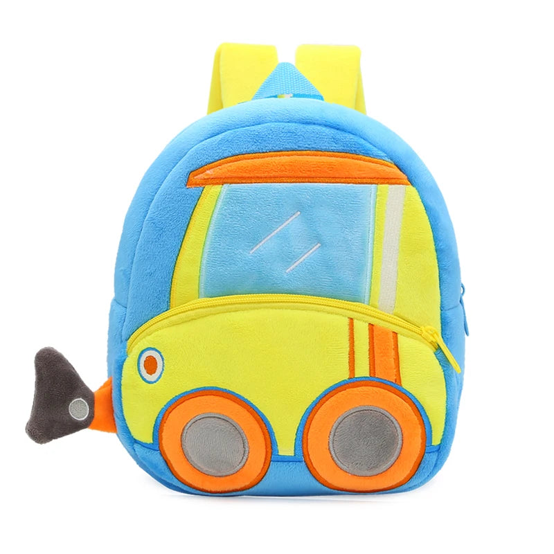 🚧👷‍♂️ Excavator Plush Backpack – Soft & Fun Schoolbag for Tiny Construction Fans! 🎒💛 - ThiGui