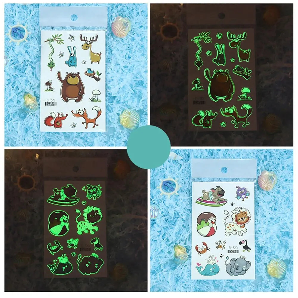 🌟 Glow-Up Tattoos – 10 Fun Flash Tattoo Stickers That Shine in the Dark! 🦖🧜✨ - ThiGui