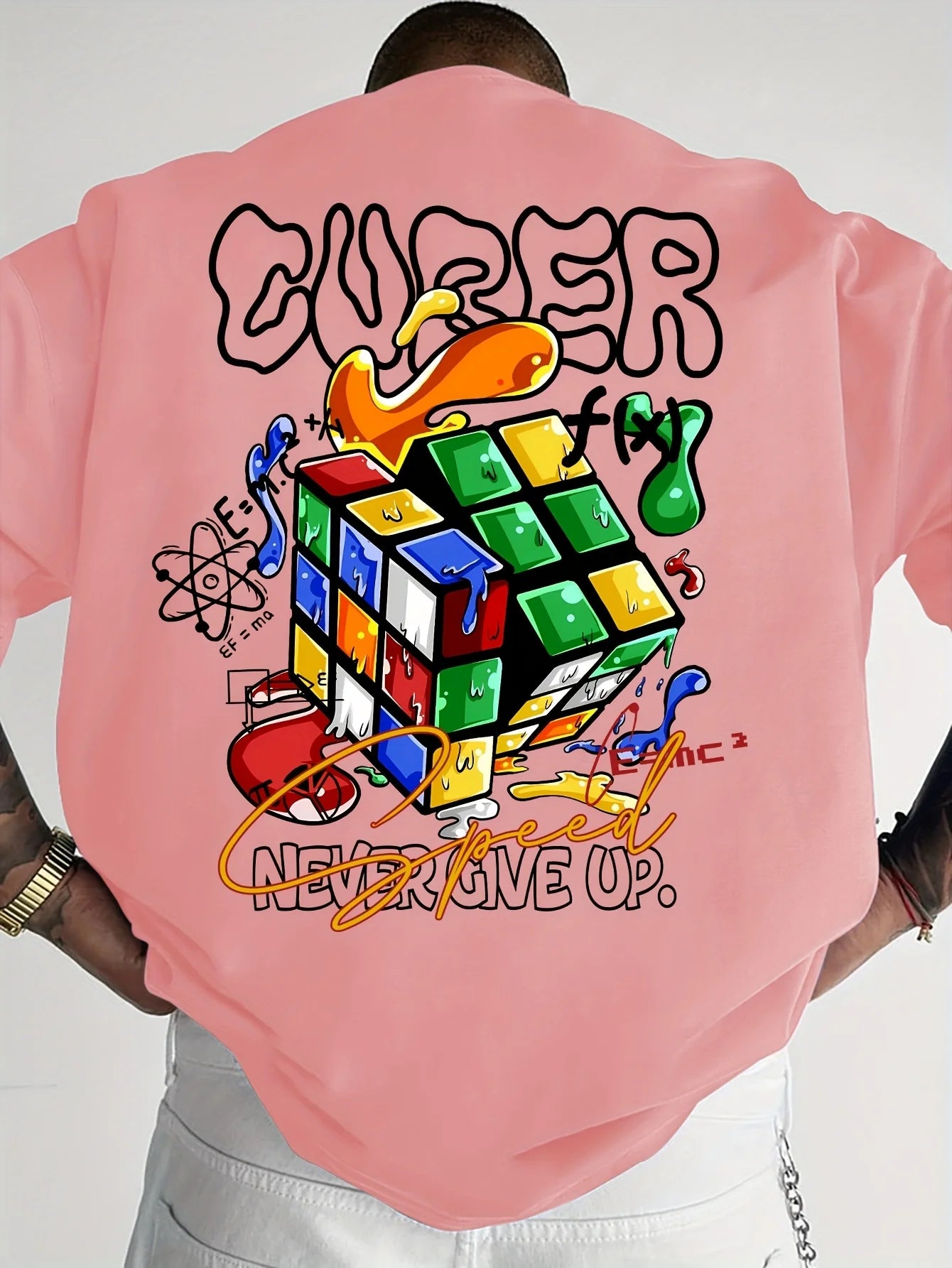 Graffiti Cube Pattern Tee 🎨🔥 Loose Fit Summer Streetwear T-Shirt - ThiGui