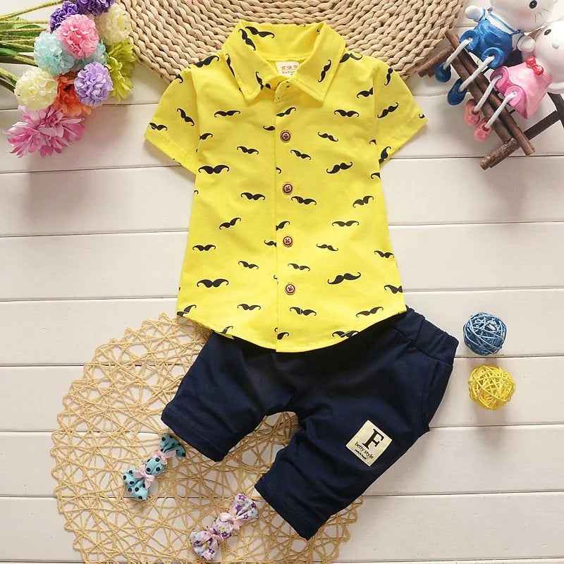 🧢 Charming Little Explorer Set – Cool Summer Shirt & Shorts for Adventurous Boys - ThiGui