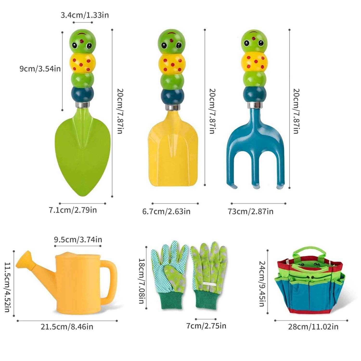 🌼 Dig, Plant & Play! Colourful Garden Tools Set for Little Green-Thumbs - ThiGui