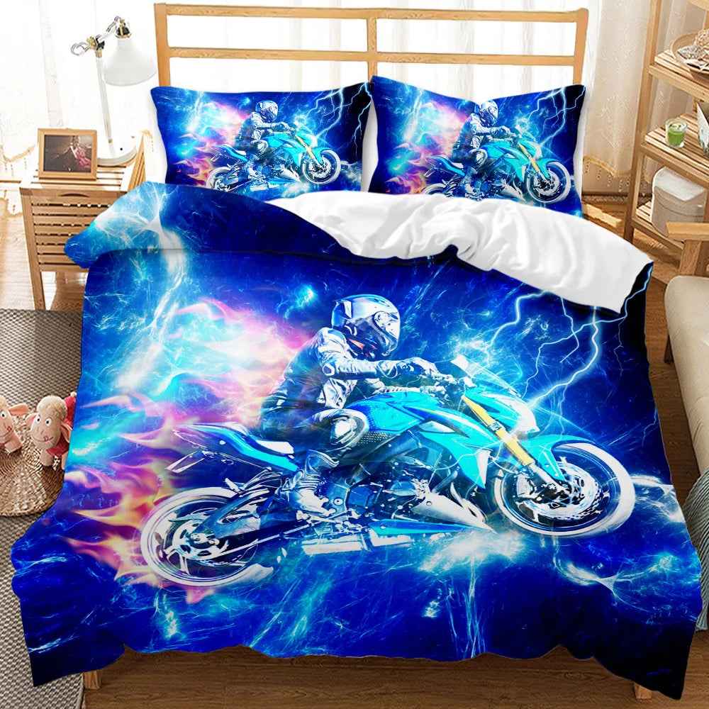 🏍️ Zoom into Dreamland – Dirt Bike Bedding for Little Adventurers - ThiGui