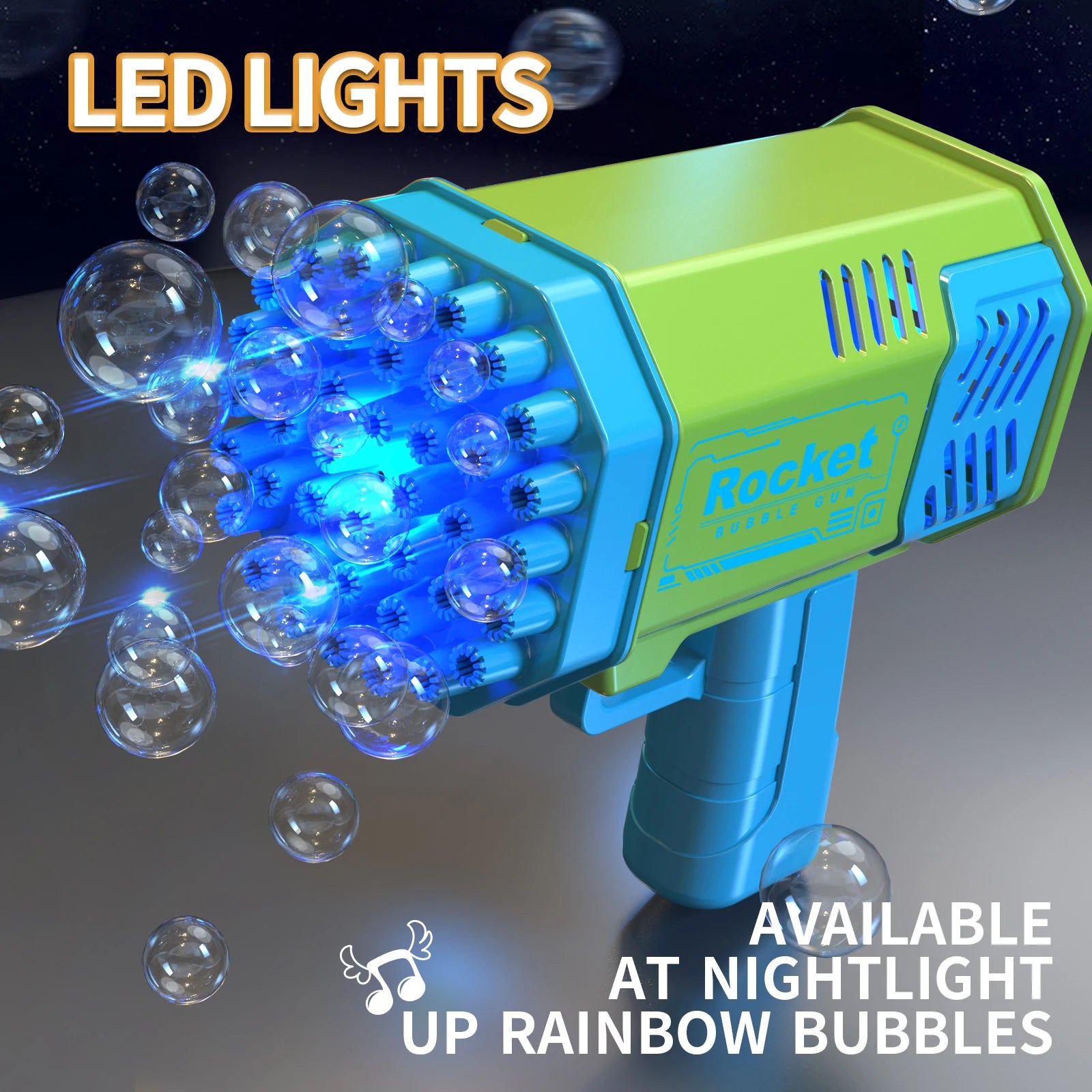 🔫 40-Hole Light-Up Bubble Gun – A Bubble Blast of Fun for Outdoor Play! 🫧 - ThiGui