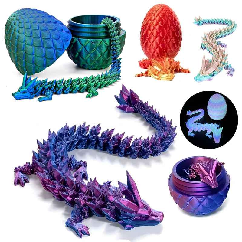 🐉Surprise Dragon Egg with Fully Articulated 3D Printed Dragon for Fantasy-Loving Boys - ThiGui
