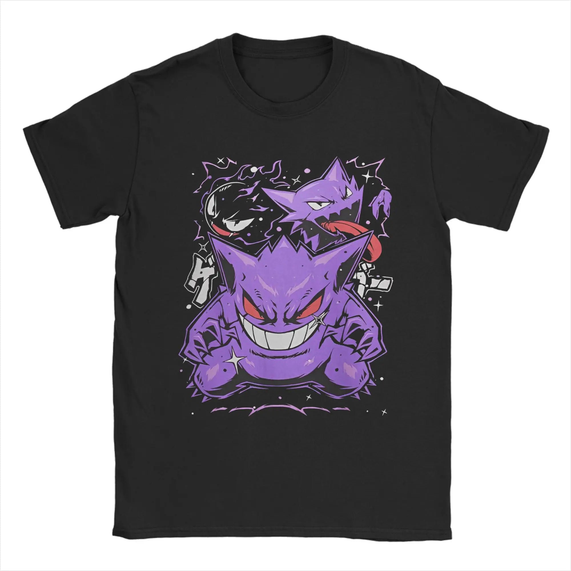🟣 Cool Manga Ghost Cotton Tee 👕 Street Style for Trendy Boys - ThiGui