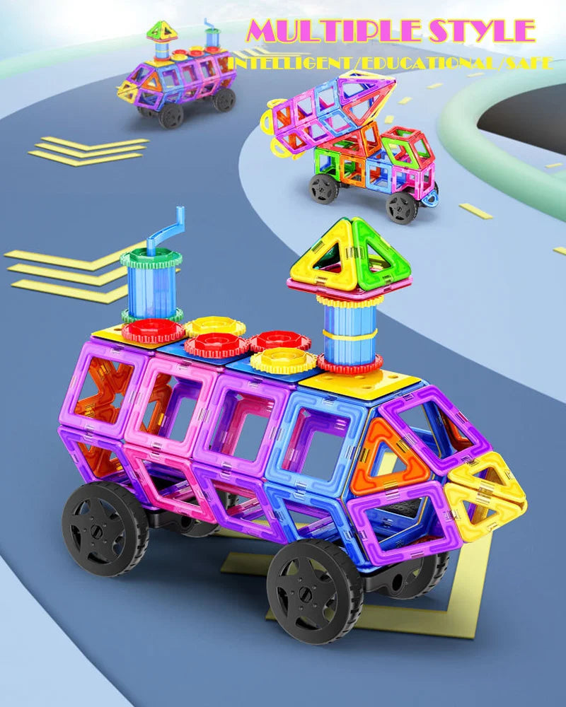 🌈 Magnetic Builder Blocks Set 🧲 | 50–100pcs of Creative STEM Fun for Curious Kids 🧠 - ThiGui